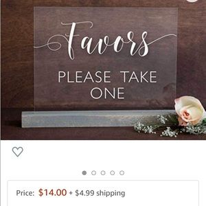 Favors sigh for wedding or party